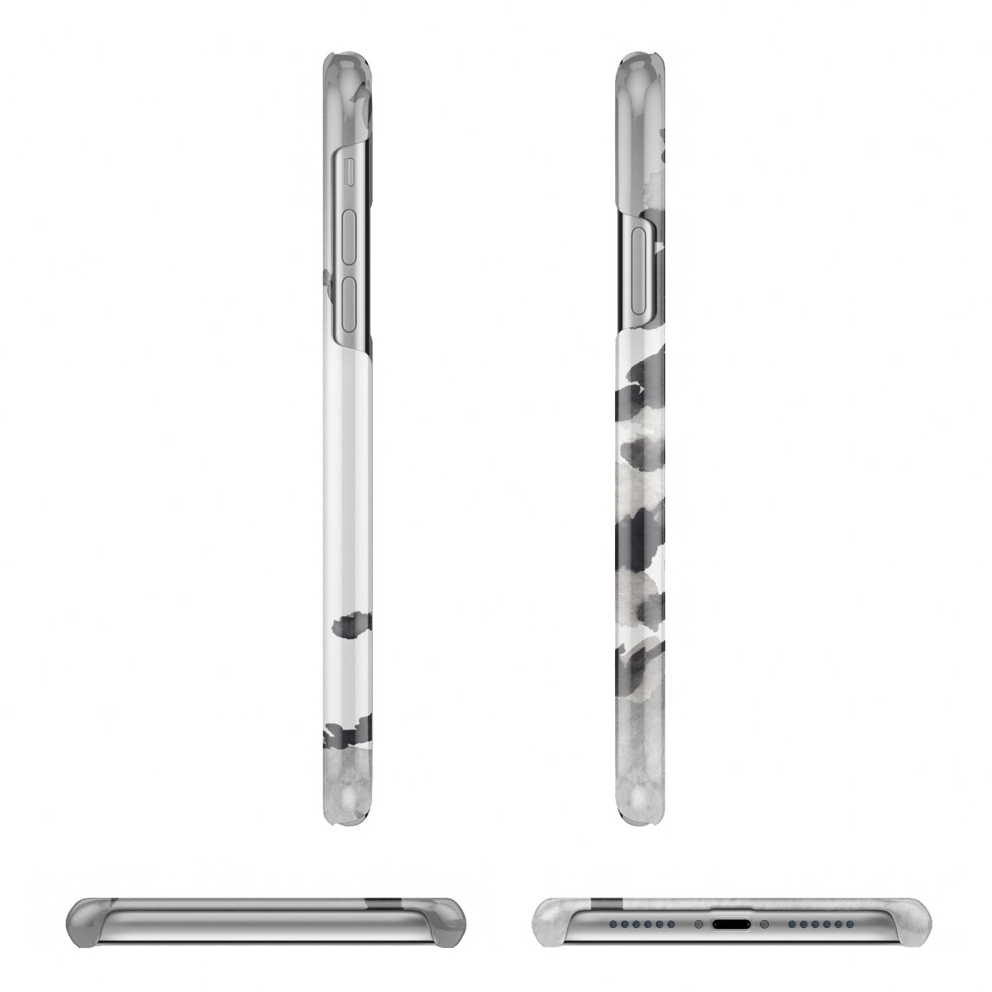 Personalised Monochrome Forest Apple iPhone XR 3D Wrap Snap Case Angled Images on White Phone