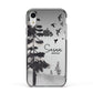 Personalised Monochrome Forest Apple iPhone XR Impact Case Black Edge on Silver Phone