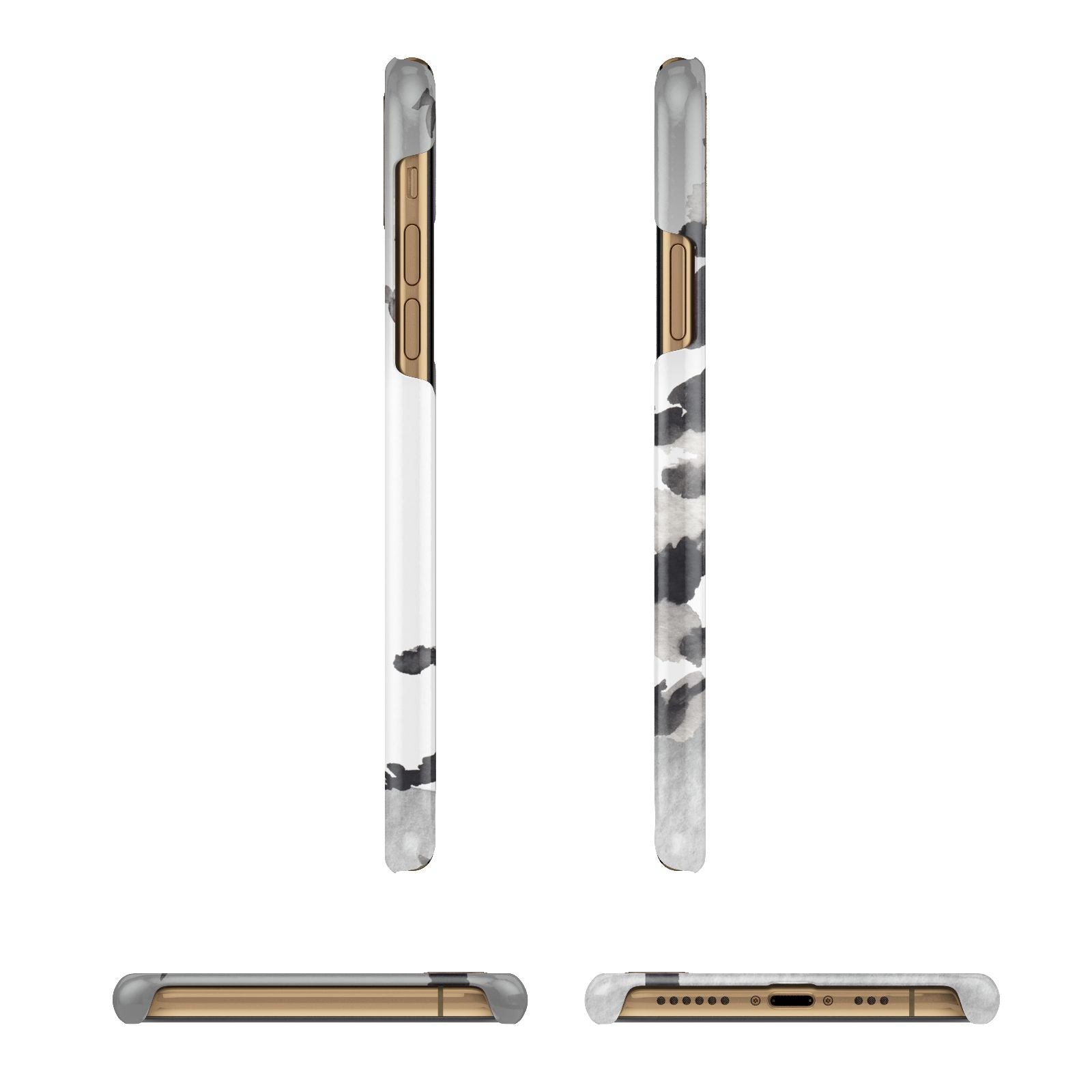 Personalised Monochrome Forest Apple iPhone Xs 3D Wrap Snap Case Angled Images