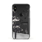 Personalised Monochrome Forest Apple iPhone Xs Impact Case Black Edge on Black Phone