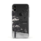 Personalised Monochrome Forest Apple iPhone Xs Impact Case White Edge on Black Phone