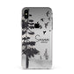 Personalised Monochrome Forest Apple iPhone Xs Max Impact Case White Edge on Silver Phone