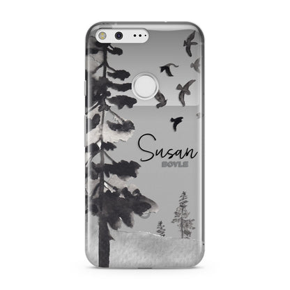 Personalised Monochrome Forest Google Pixel Case