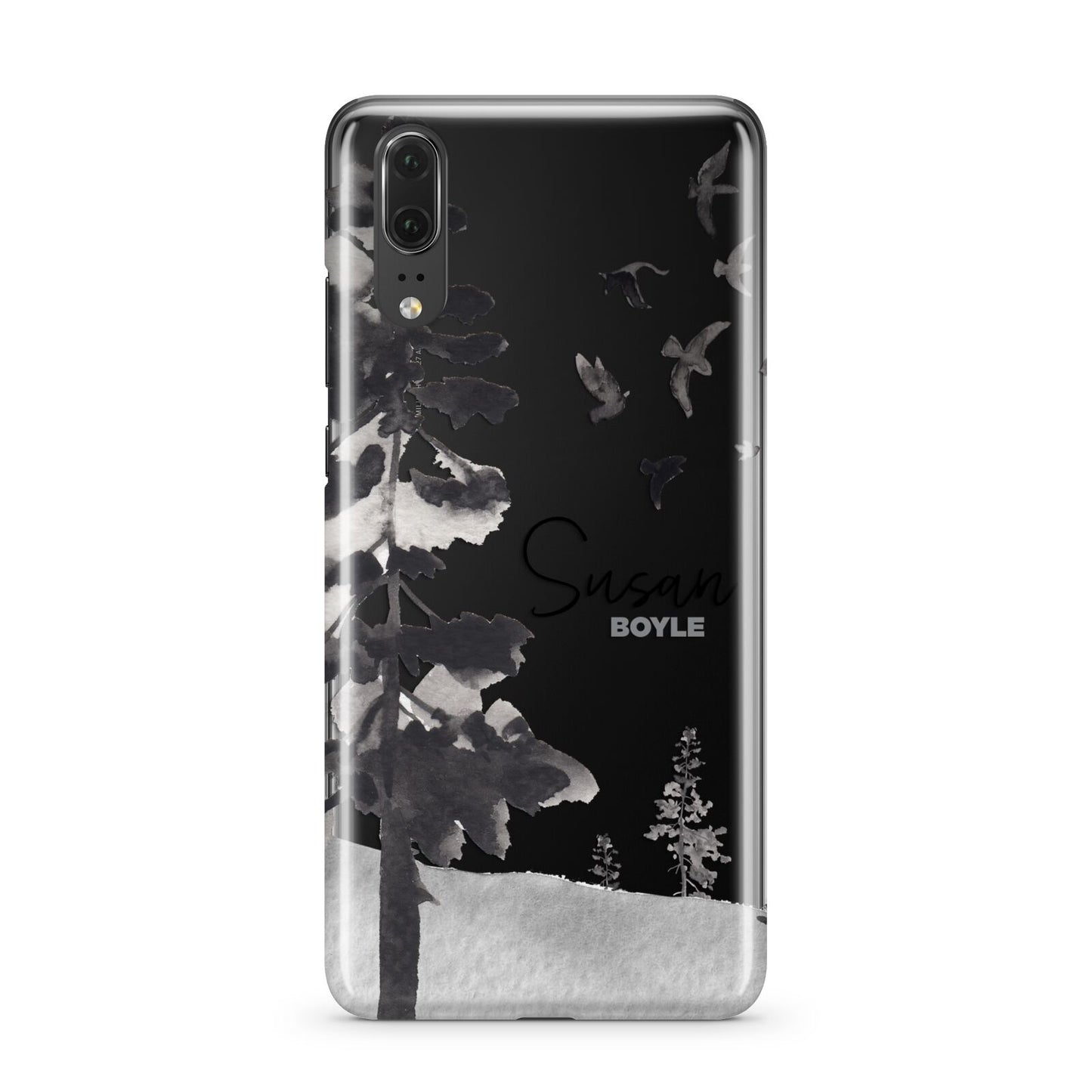Personalised Monochrome Forest Huawei P20 Phone Case