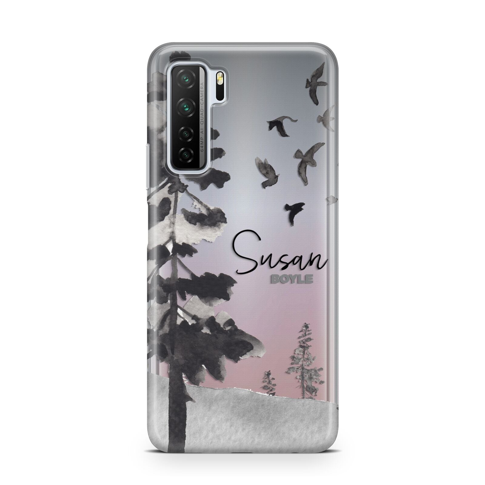 Personalised Monochrome Forest Huawei P40 Lite 5G Phone Case
