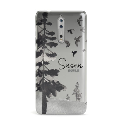 Personalised Monochrome Forest Nokia Case