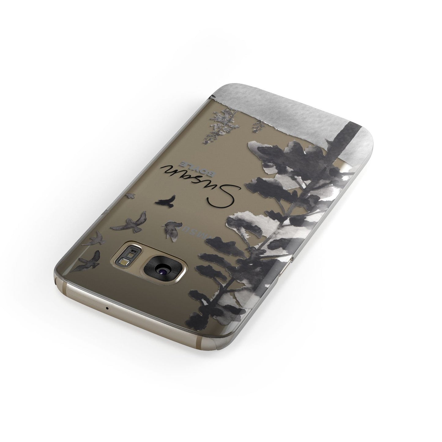 Personalised Monochrome Forest Samsung Galaxy Case Front Close Up