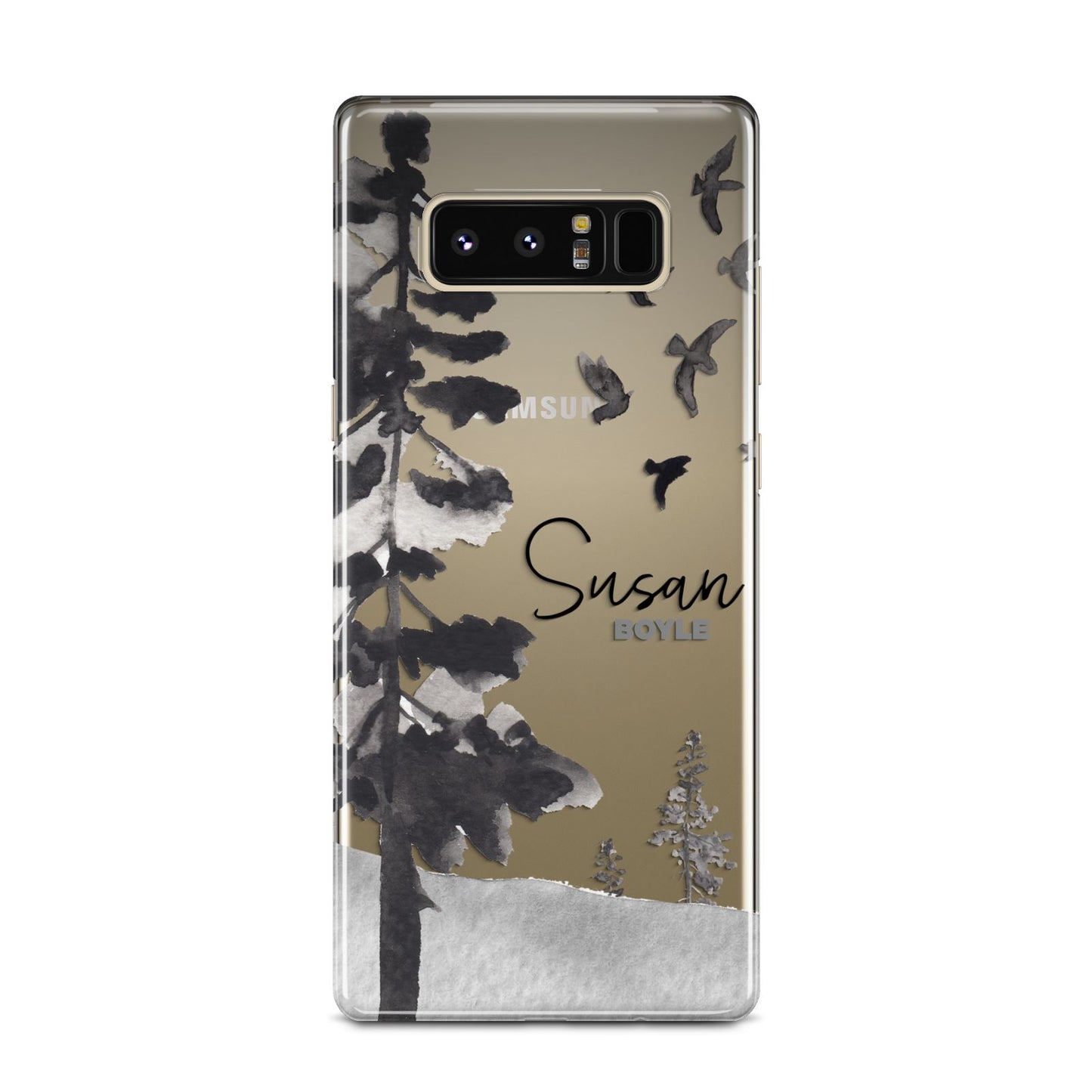 Personalised Monochrome Forest Samsung Galaxy Note 8 Case