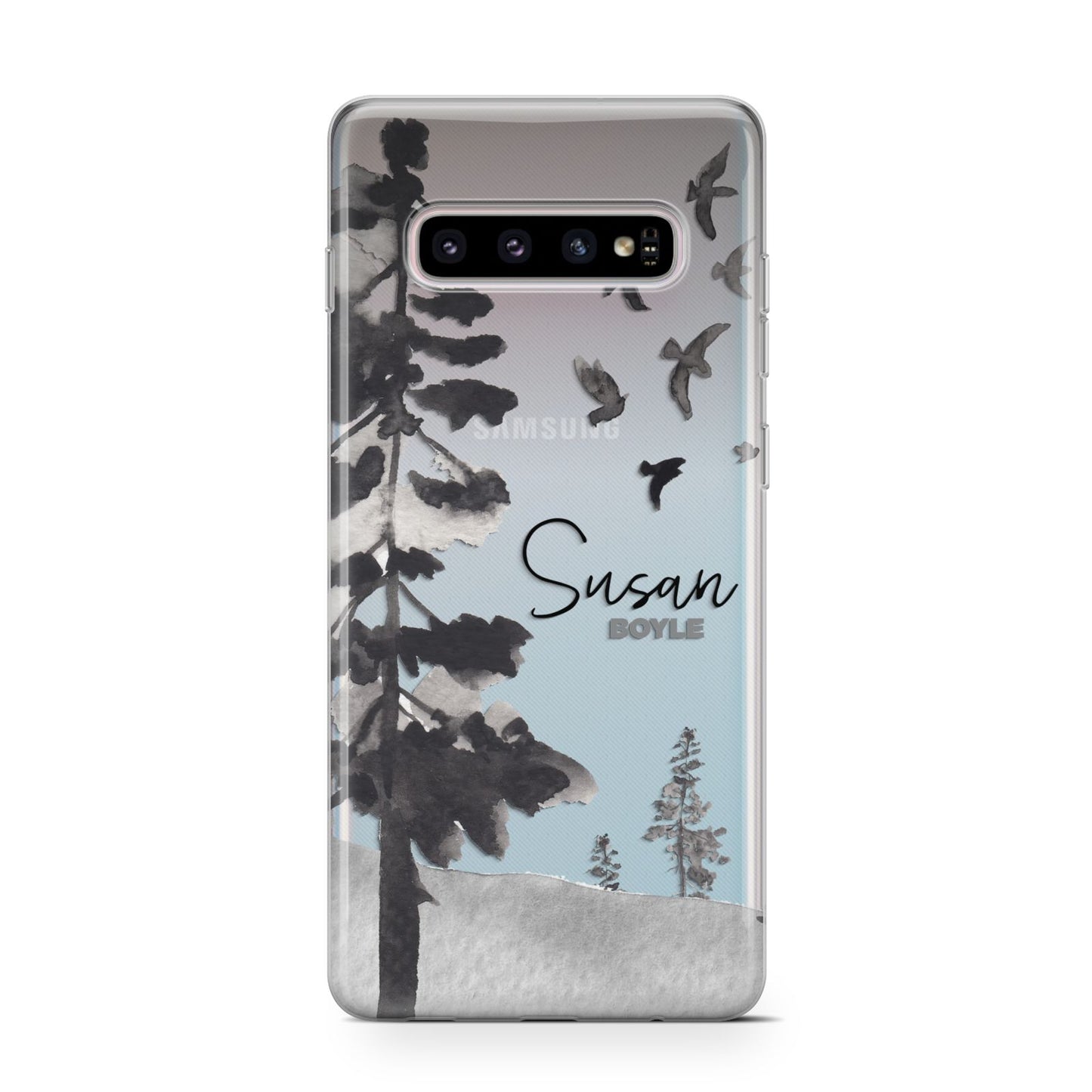 Personalised Monochrome Forest Samsung Galaxy S10 Case