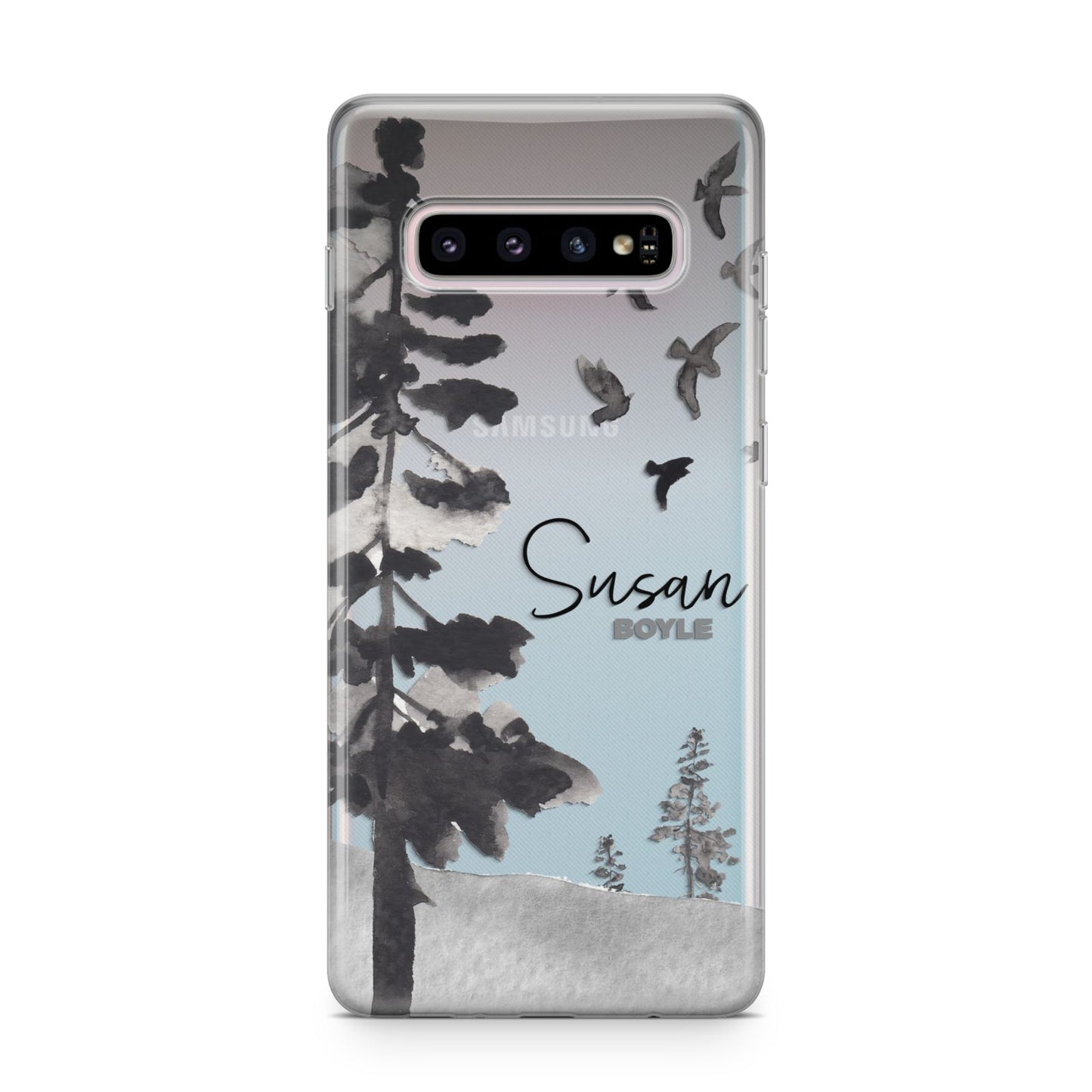 Personalised Monochrome Forest Samsung Galaxy S10 Plus Case