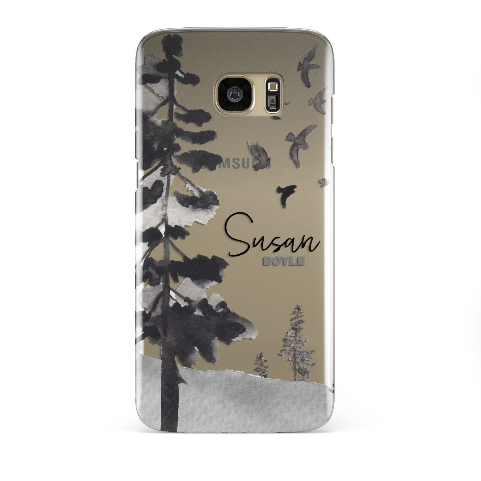 Personalised Monochrome Forest Samsung Galaxy S7 Edge Case