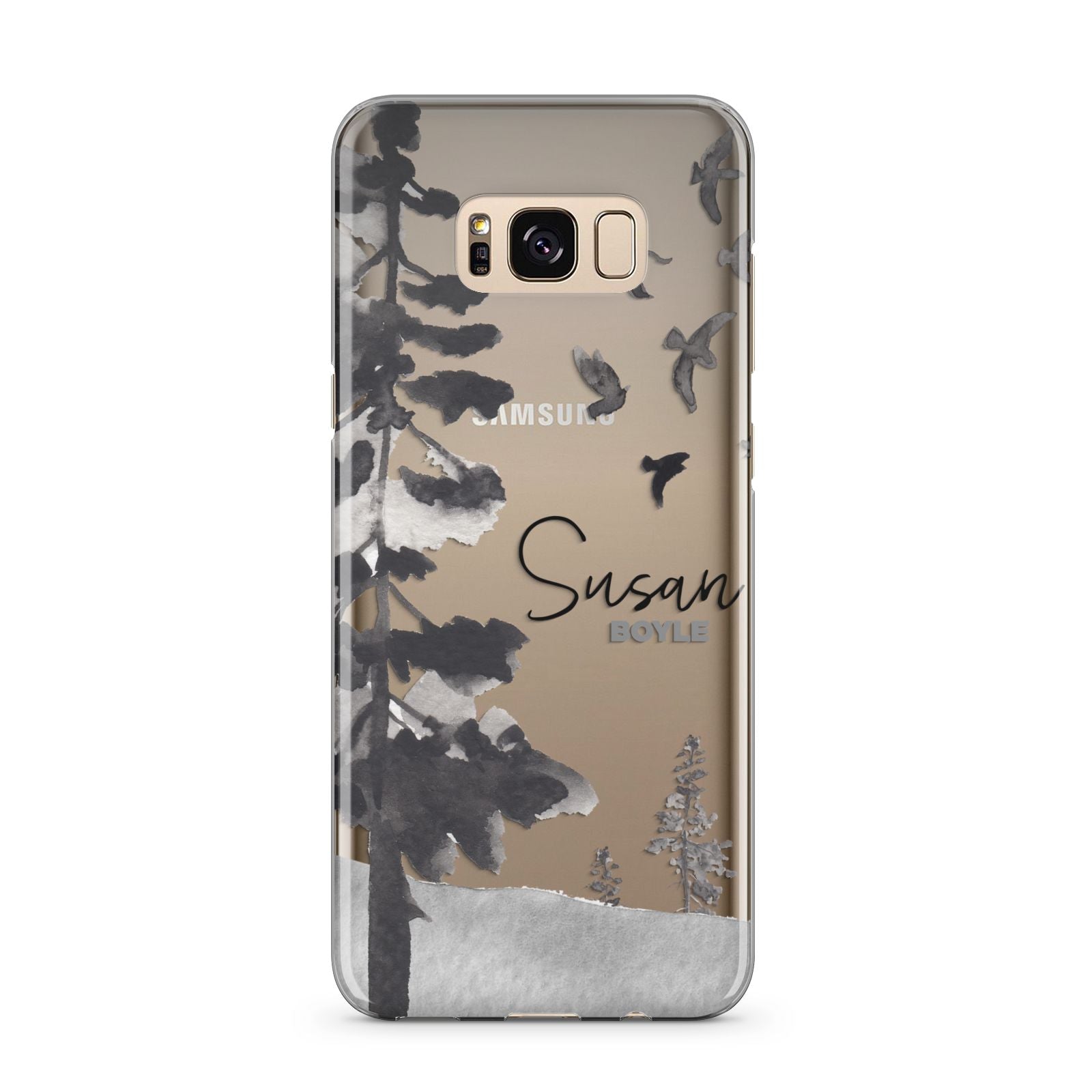 Personalised Monochrome Forest Samsung Galaxy S8 Plus Case