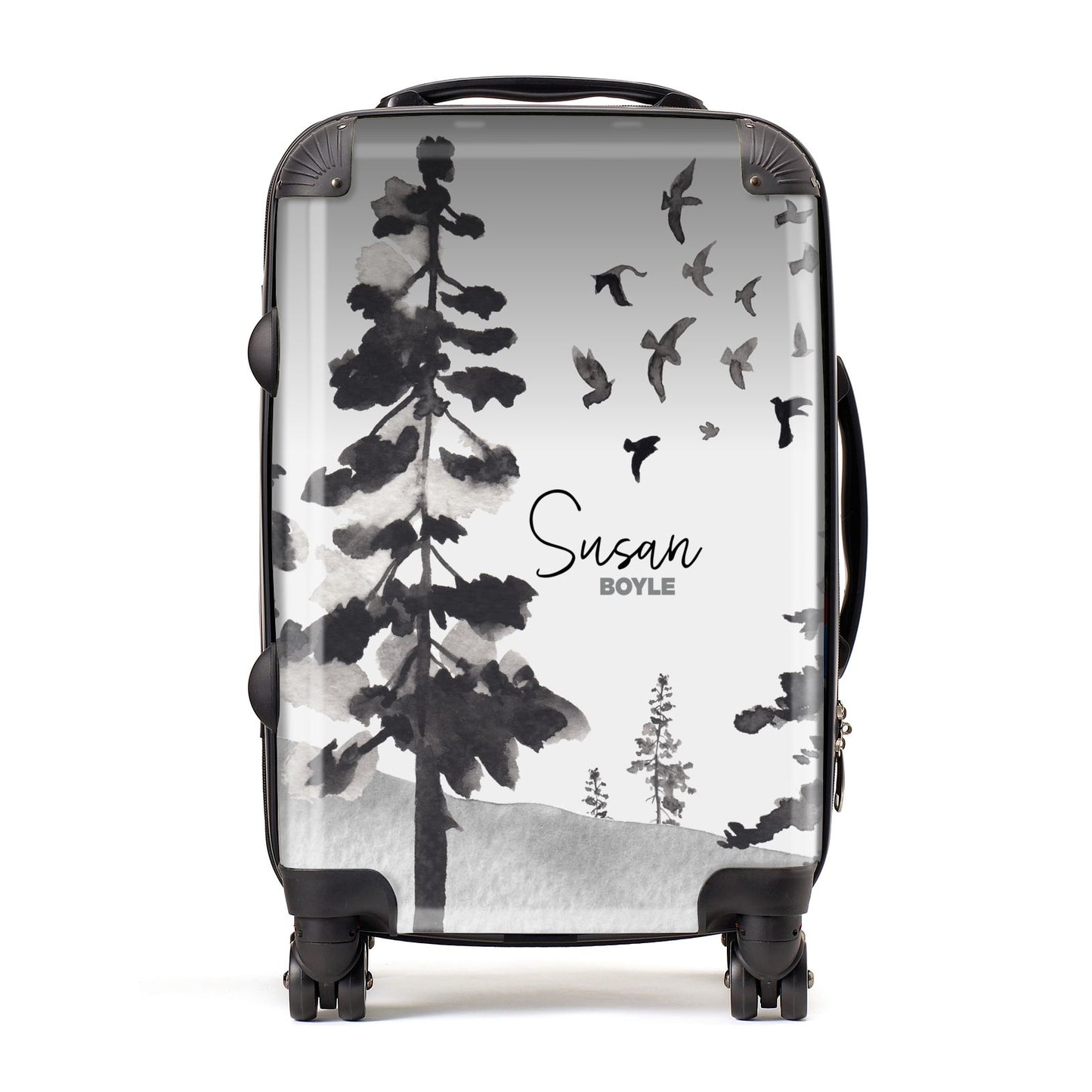 Personalised Monochrome Forest Suitcase