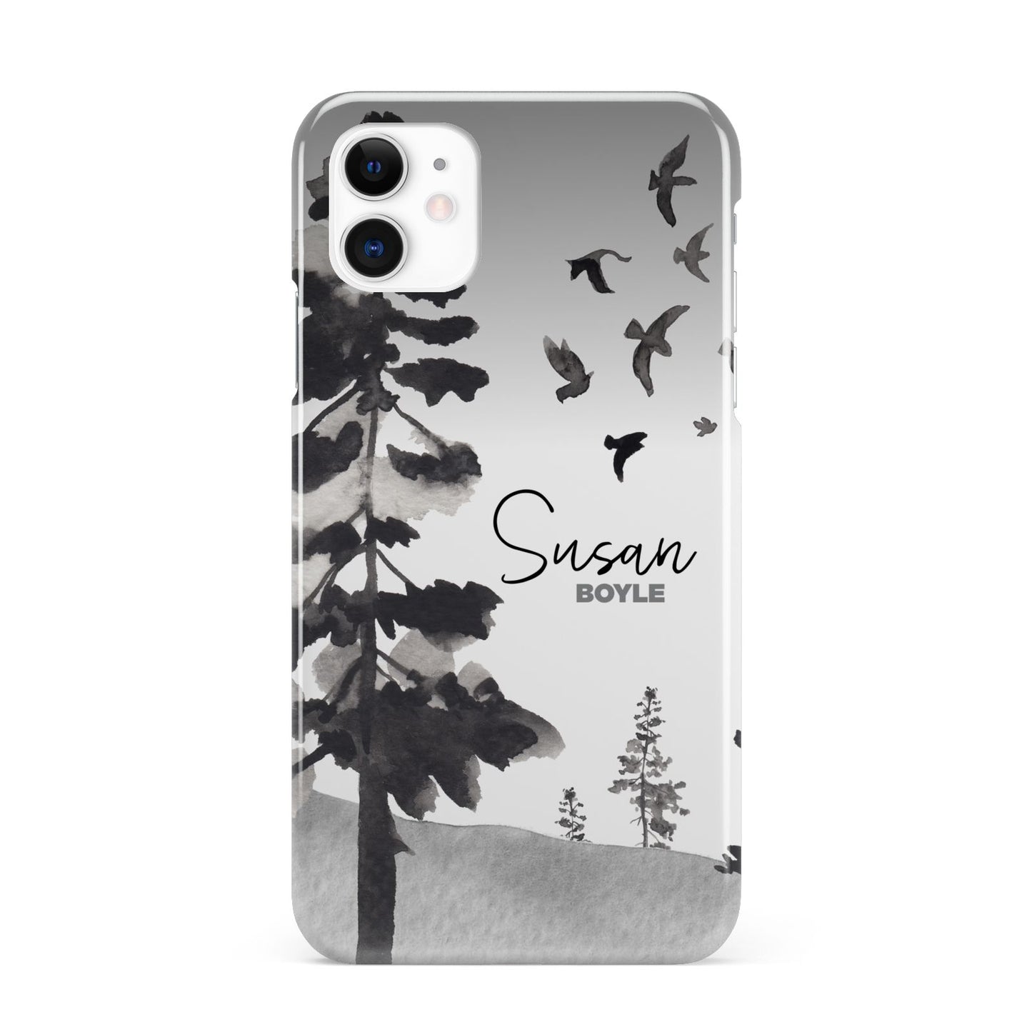 Personalised Monochrome Forest iPhone 11 3D Snap Case