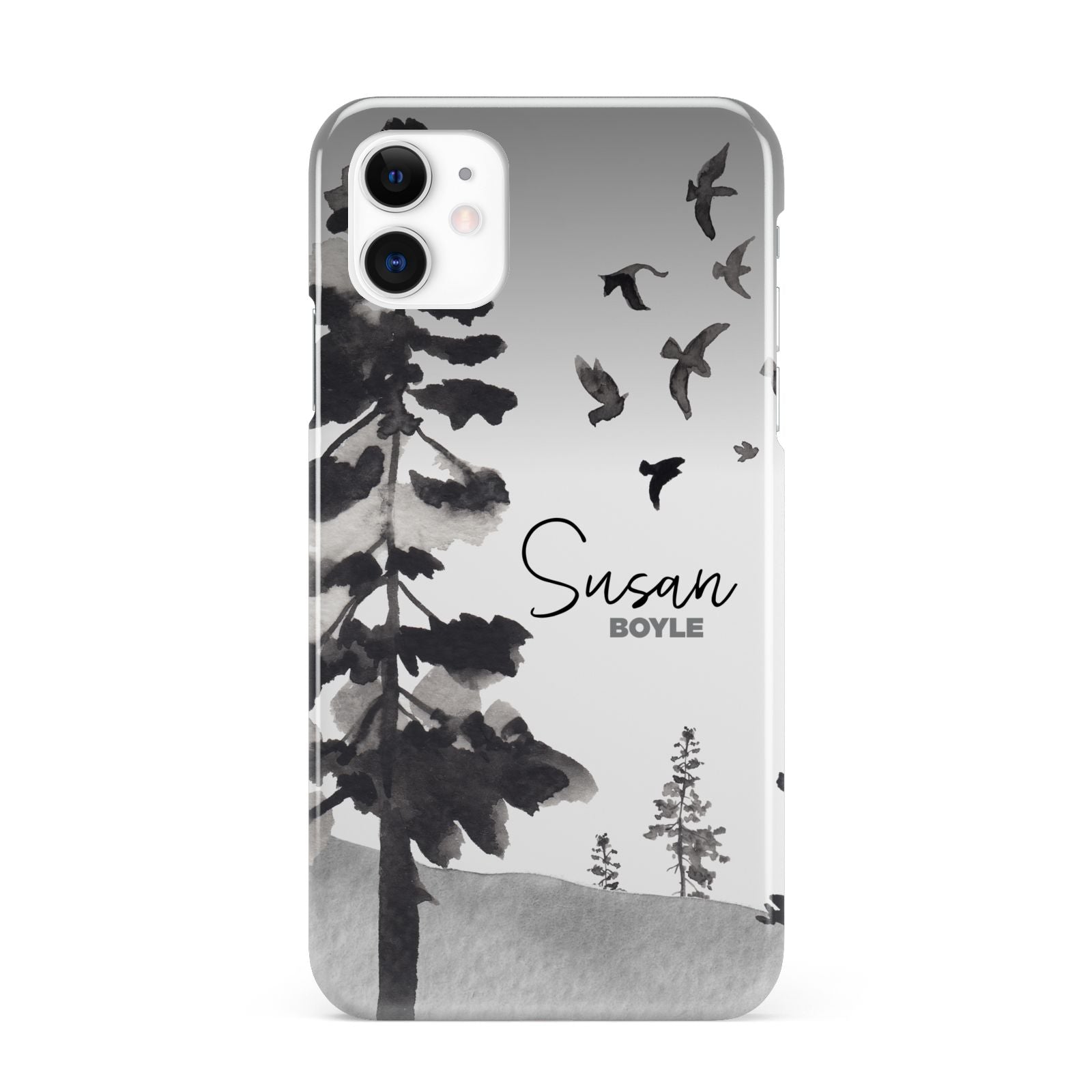 Personalised Monochrome Forest iPhone 11 3D Snap Case