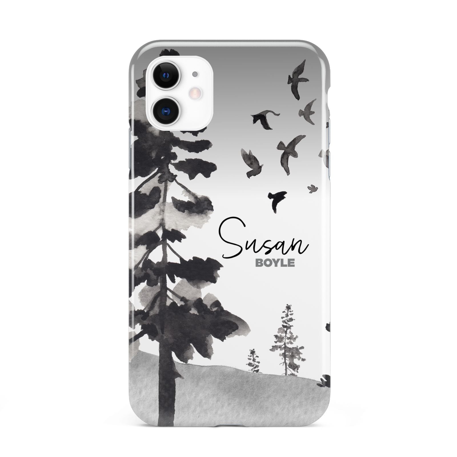 Personalised Monochrome Forest iPhone 11 3D Tough Case