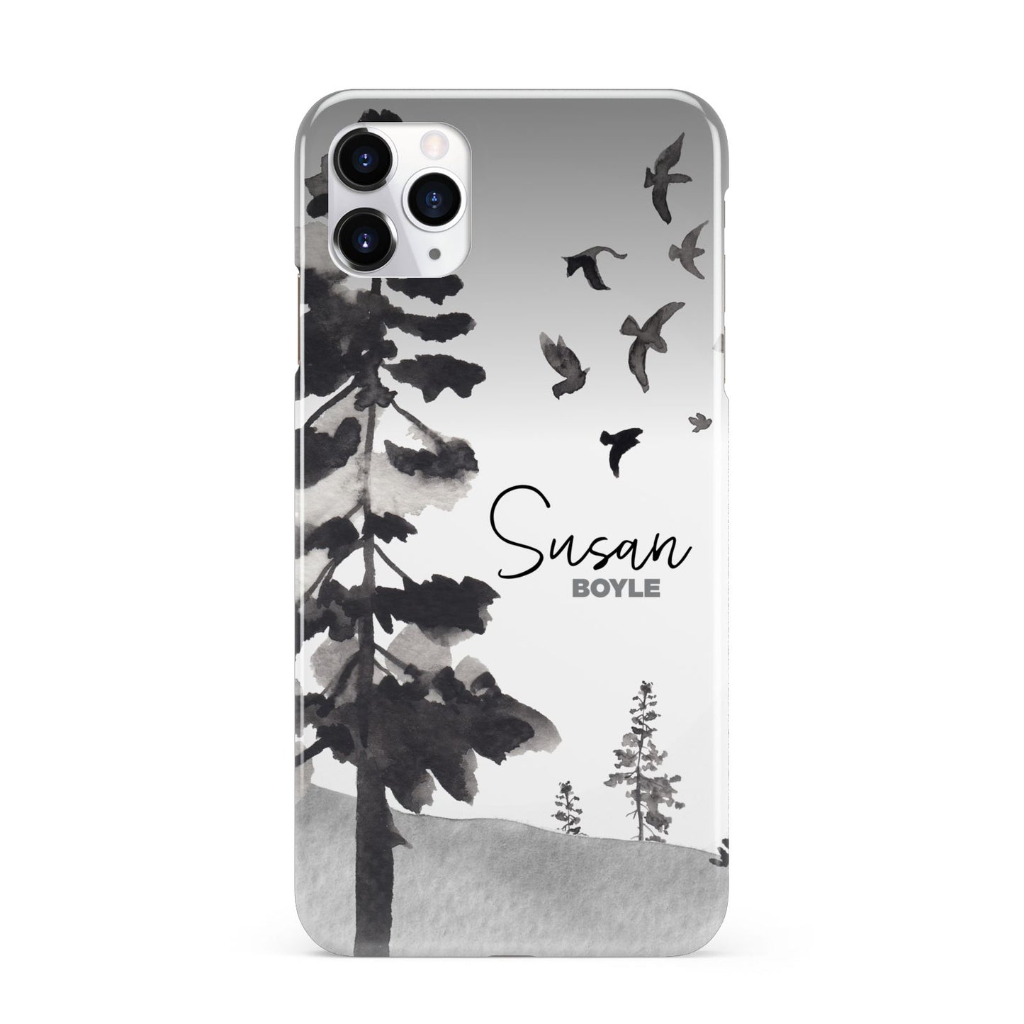 Personalised Monochrome Forest iPhone 11 Pro Max 3D Snap Case