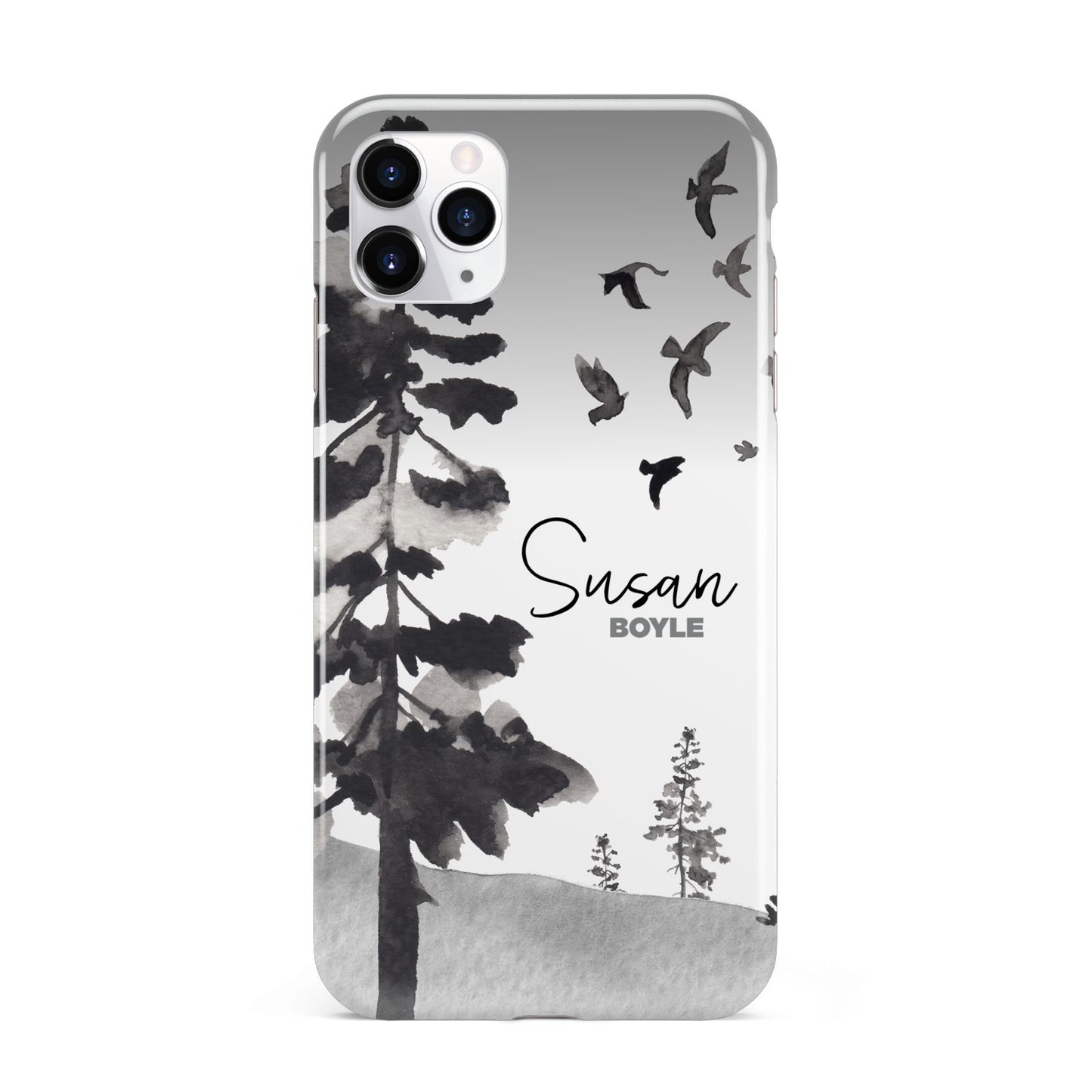 Personalised Monochrome Forest iPhone 11 Pro Max 3D Tough Case
