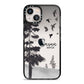 Personalised Monochrome Forest iPhone 13 Black Impact Case on Silver phone