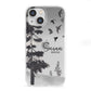 Personalised Monochrome Forest iPhone 13 Mini Clear Bumper Case