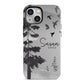 Personalised Monochrome Forest iPhone 13 Mini Full Wrap 3D Tough Case