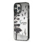 Personalised Monochrome Forest iPhone 13 Pro Max Black Impact Case Side Angle on Silver phone