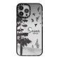 Personalised Monochrome Forest iPhone 13 Pro Max Black Impact Case on Silver phone