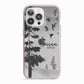 Personalised Monochrome Forest iPhone 13 Pro TPU Impact Case with Pink Edges