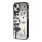 Personalised Monochrome Forest iPhone 14 Black Impact Case Side Angle on Silver phone