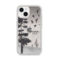 Personalised Monochrome Forest iPhone 14 Glitter Tough Case Starlight