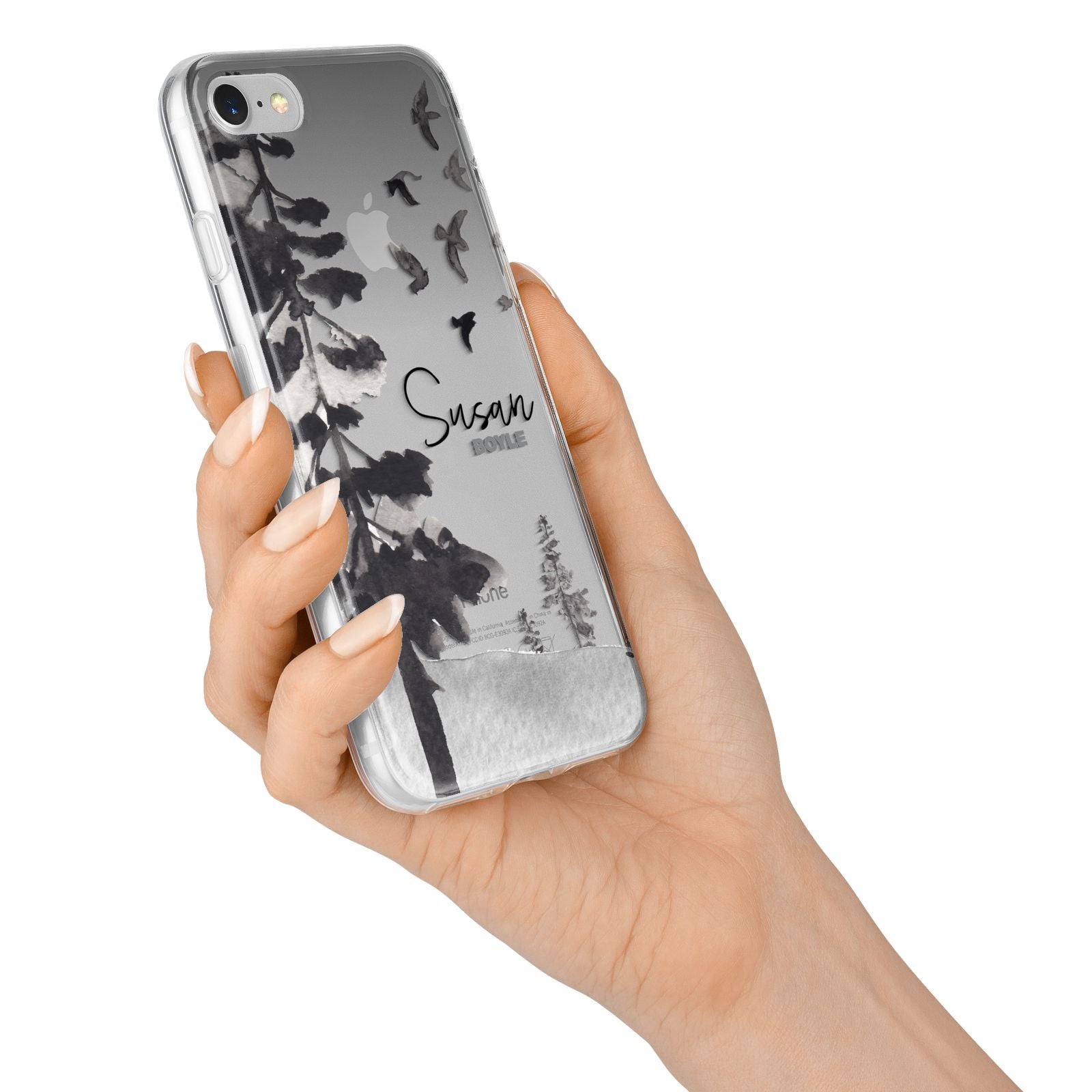 Personalised Monochrome Forest iPhone 7 Bumper Case on Silver iPhone Alternative Image