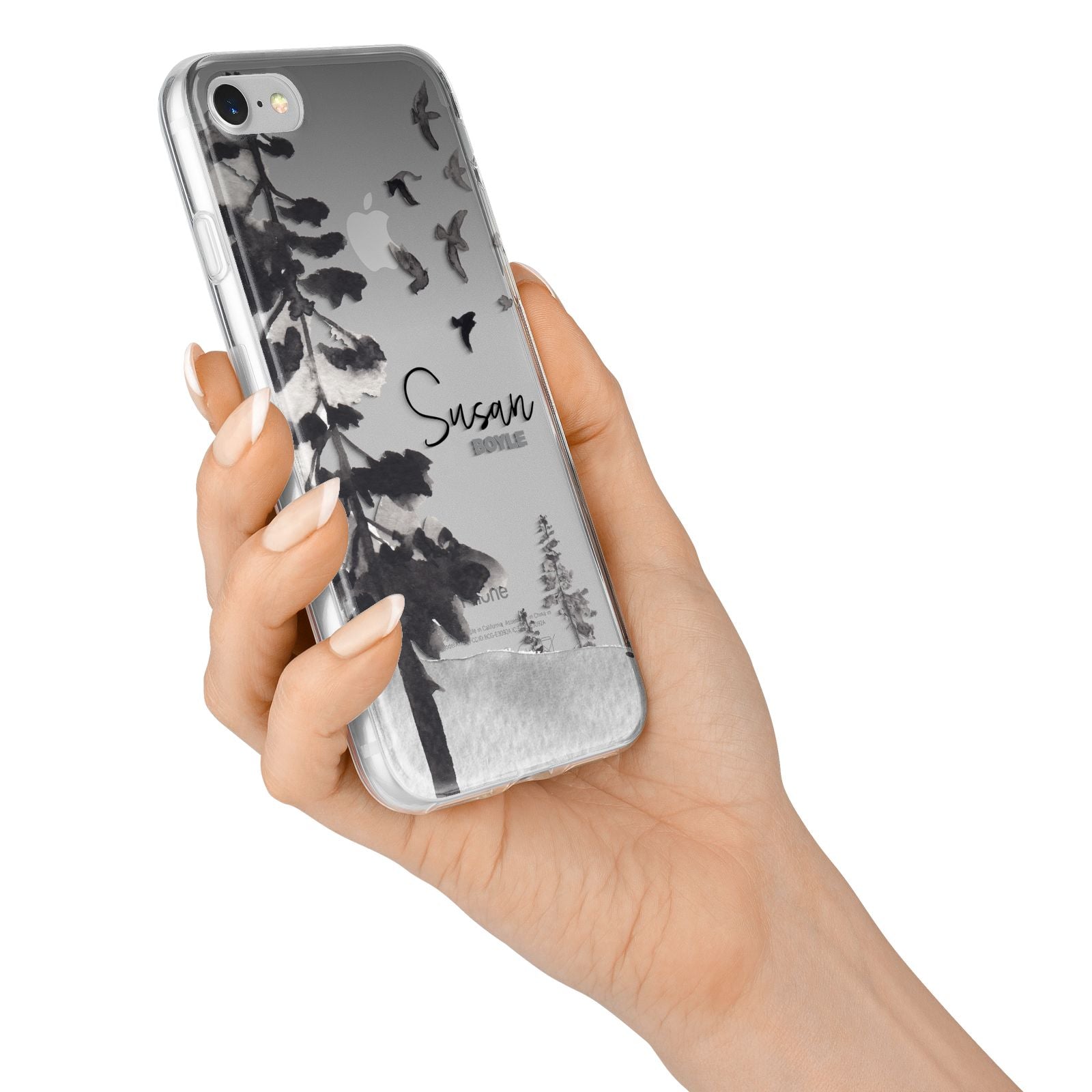 Personalised Monochrome Forest iPhone 7 Bumper Case on Silver iPhone Alternative Image