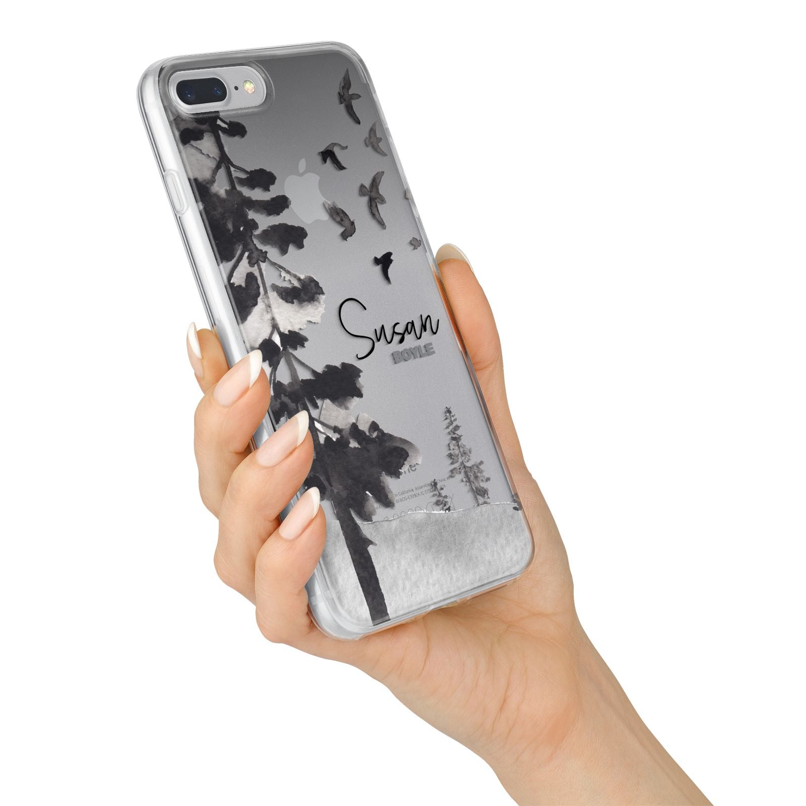 Personalised Monochrome Forest iPhone 7 Plus Bumper Case on Silver iPhone Alternative Image