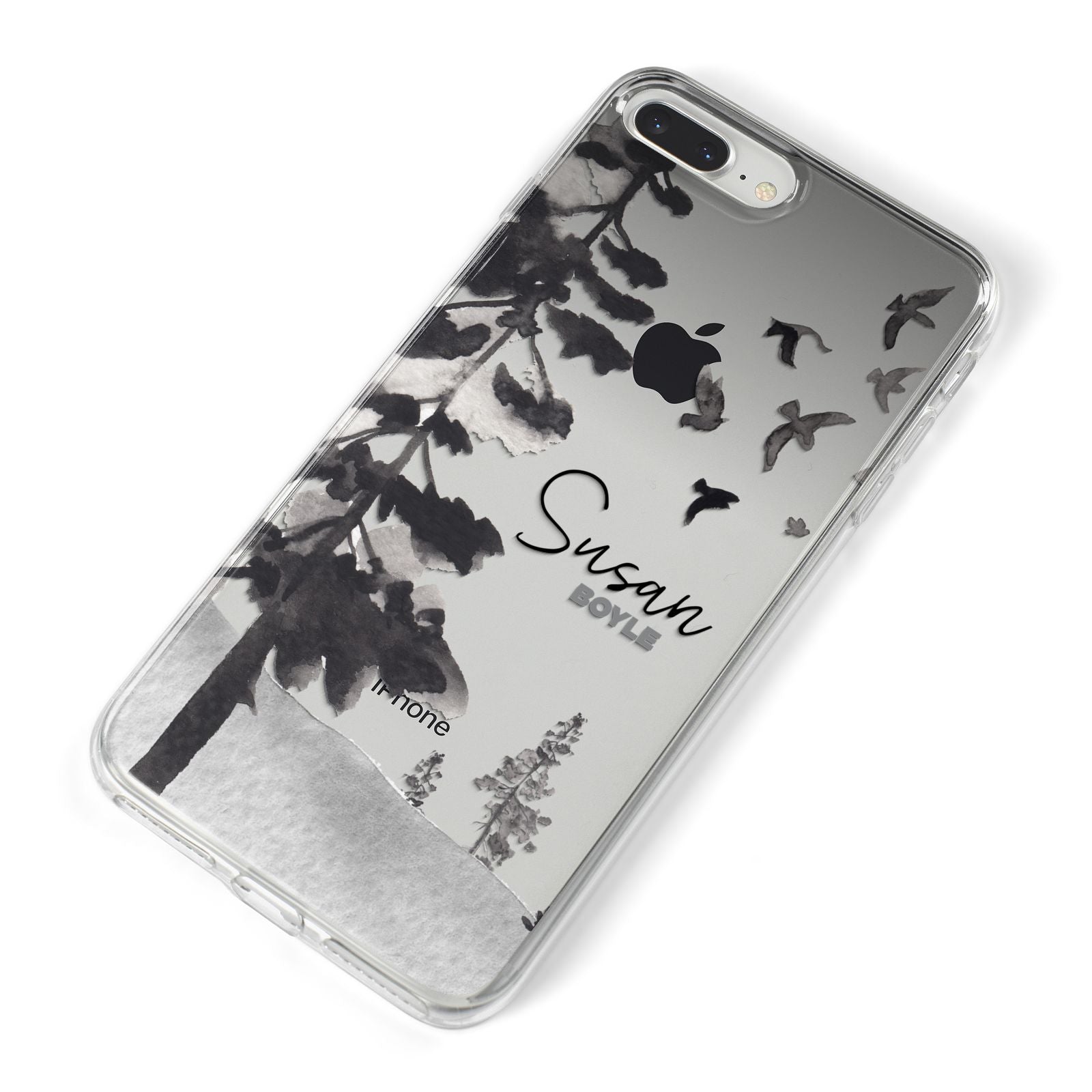 Personalised Monochrome Forest iPhone 8 Plus Bumper Case on Silver iPhone Alternative Image