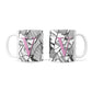 Personalised Monochrome Monstera Pink Initial 10oz Mug Alternative Image 3