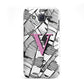 Personalised Monochrome Monstera Pink Initial Samsung Galaxy J5 Case