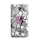 Personalised Monochrome Monstera Pink Initial Samsung Galaxy J7 Case