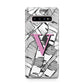Personalised Monochrome Monstera Pink Initial Samsung Galaxy S10 Plus Case