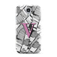 Personalised Monochrome Monstera Pink Initial Samsung Galaxy S4 Case