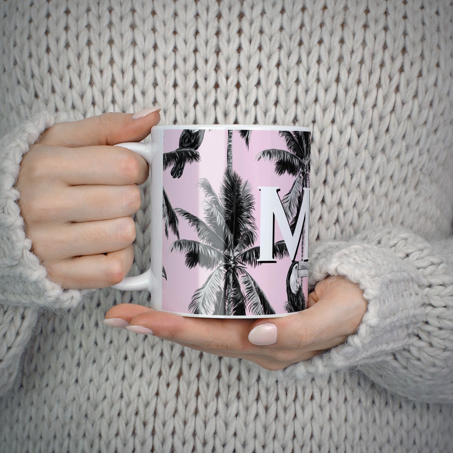 Personalised Monochrome Pink Toucan 10oz Mug Alternative Image 5