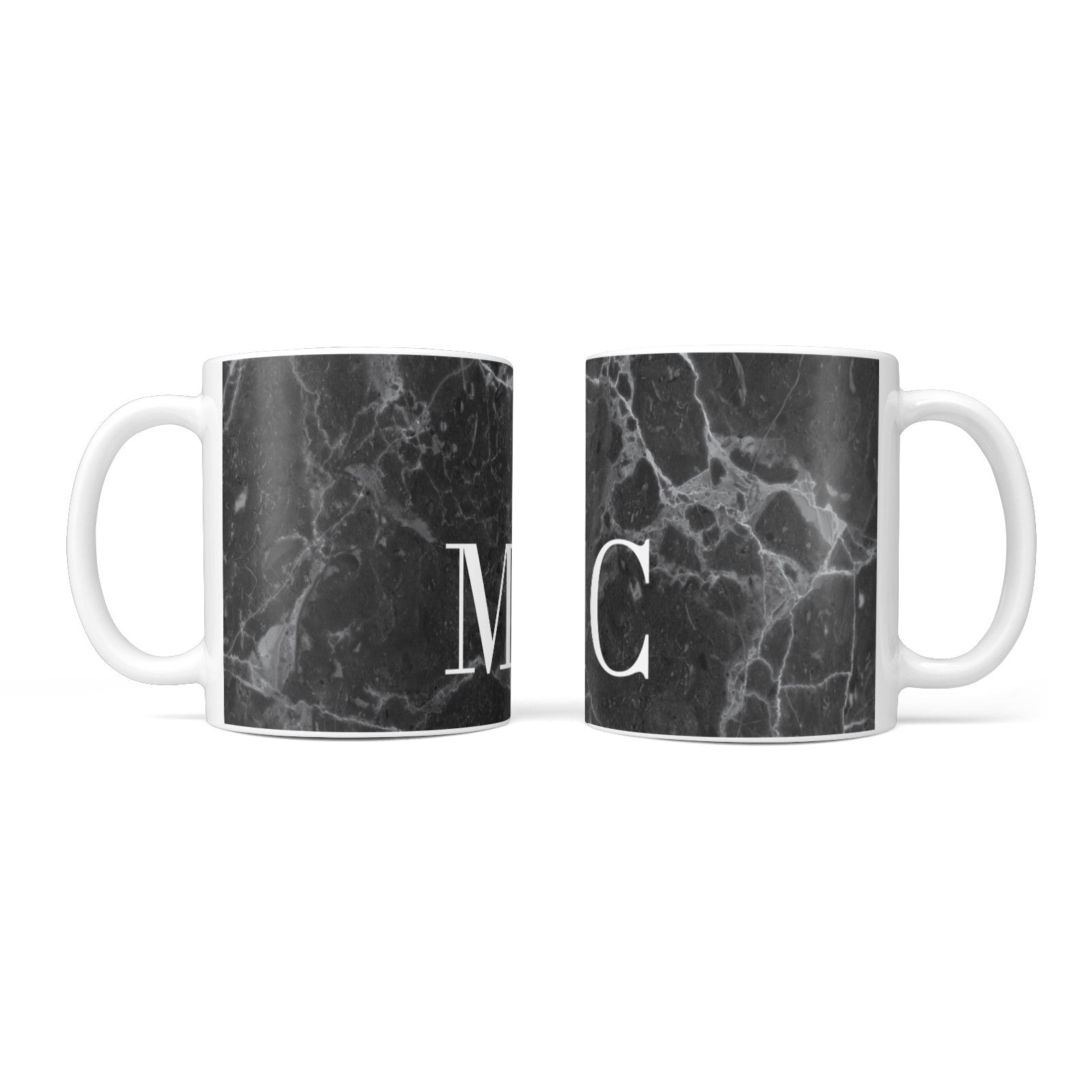 Personalised Monogram Black Marble 10oz Mug Alternative Image 3