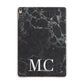 Personalised Monogram Black Marble Apple iPad Rose Gold Case