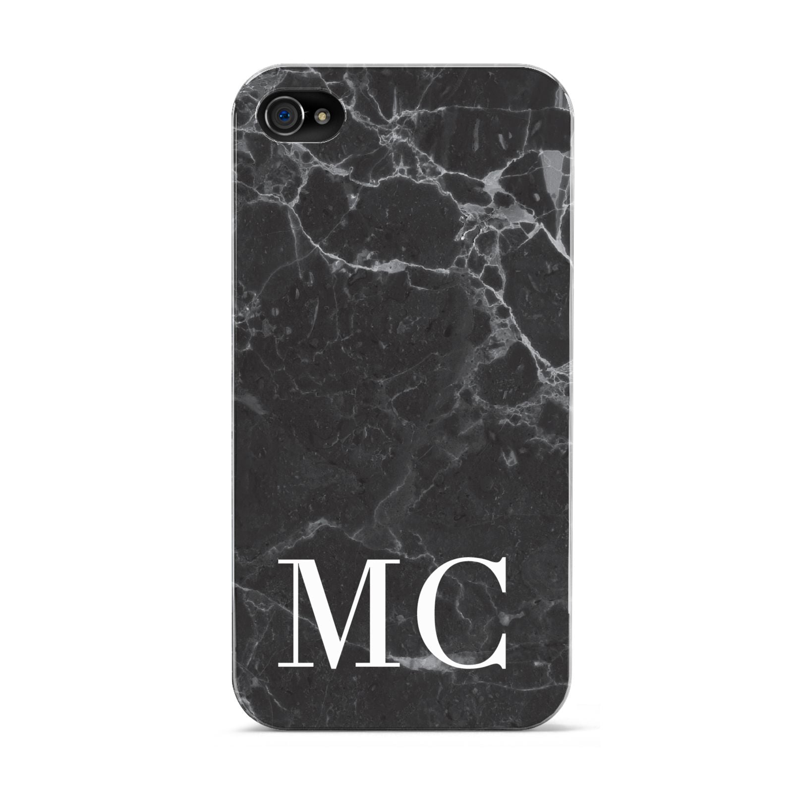 Personalised Monogram Black Marble Apple iPhone 4s Case