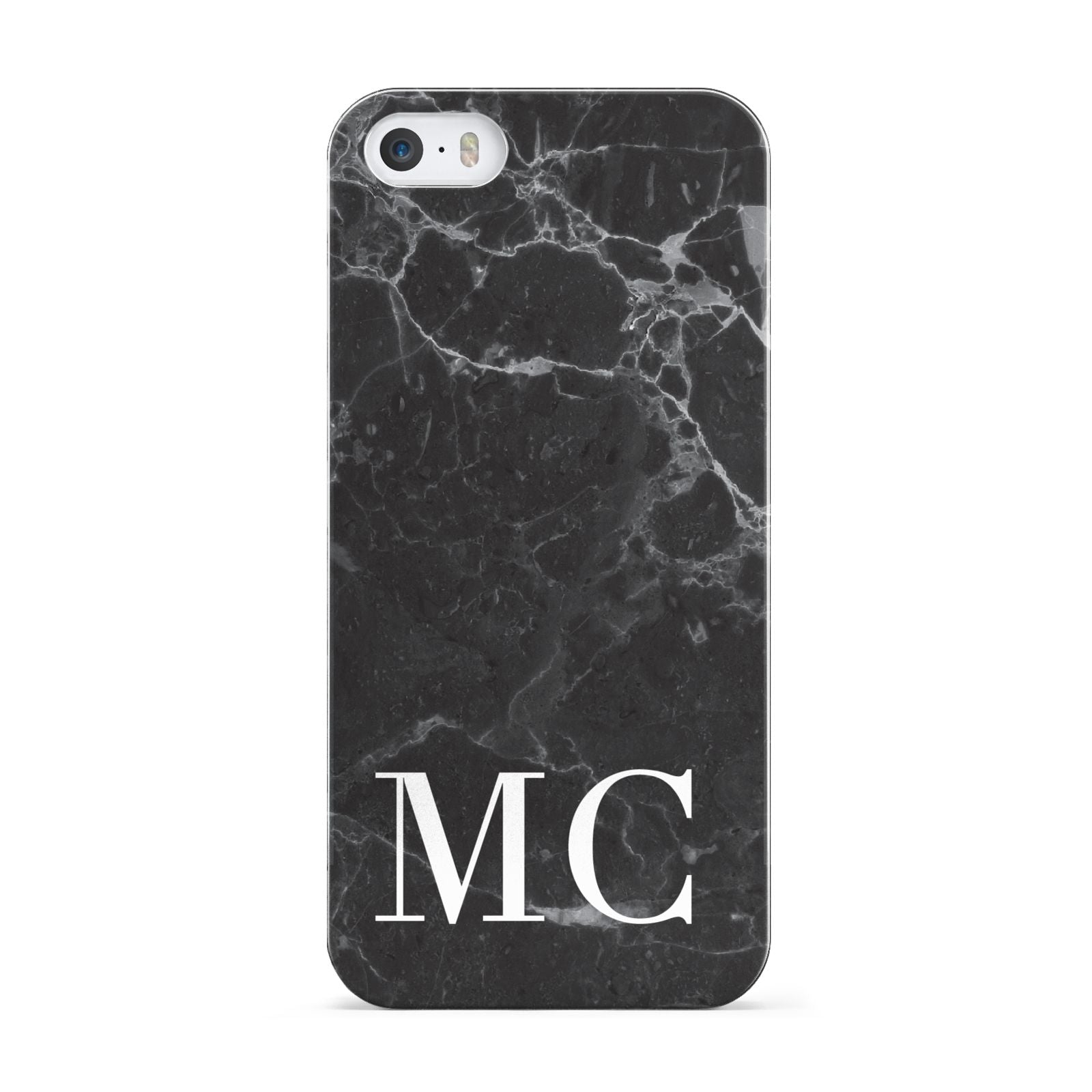 Personalised Monogram Black Marble Apple iPhone 5 Case