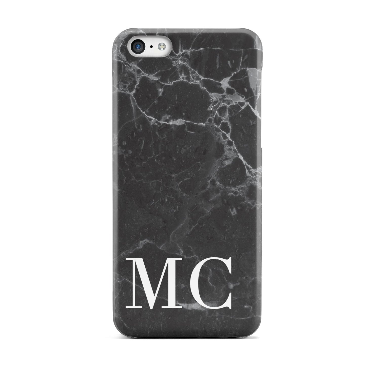 Personalised Monogram Black Marble Apple iPhone 5c Case