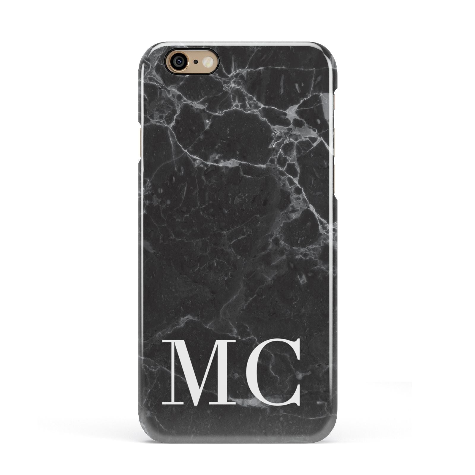 Personalised Monogram Black Marble Apple iPhone 6 3D Snap Case