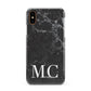 Personalised Monogram Black Marble Apple iPhone XS 3D Snap Case
