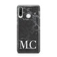Personalised Monogram Black Marble Huawei P30 Lite Phone Case