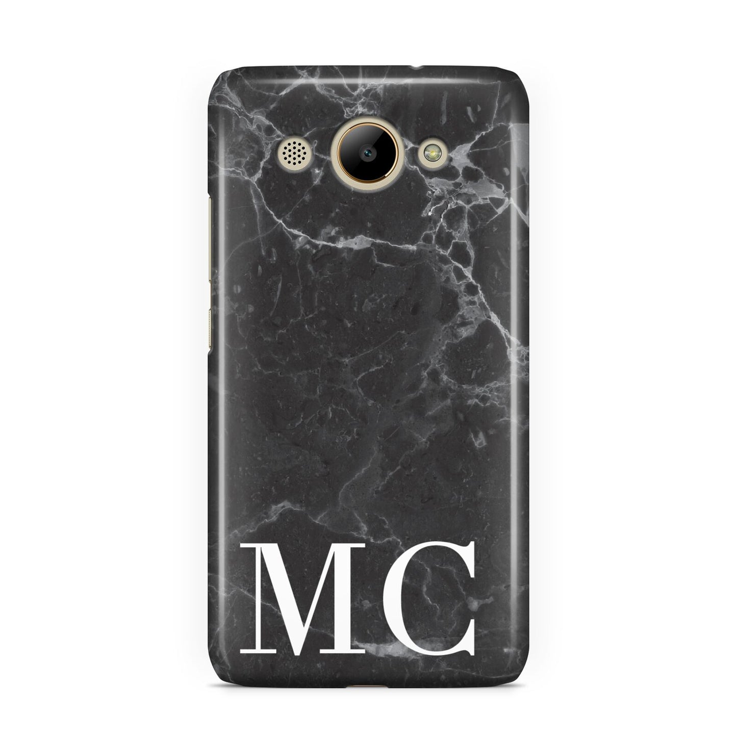 Personalised Monogram Black Marble Huawei Y3 2017