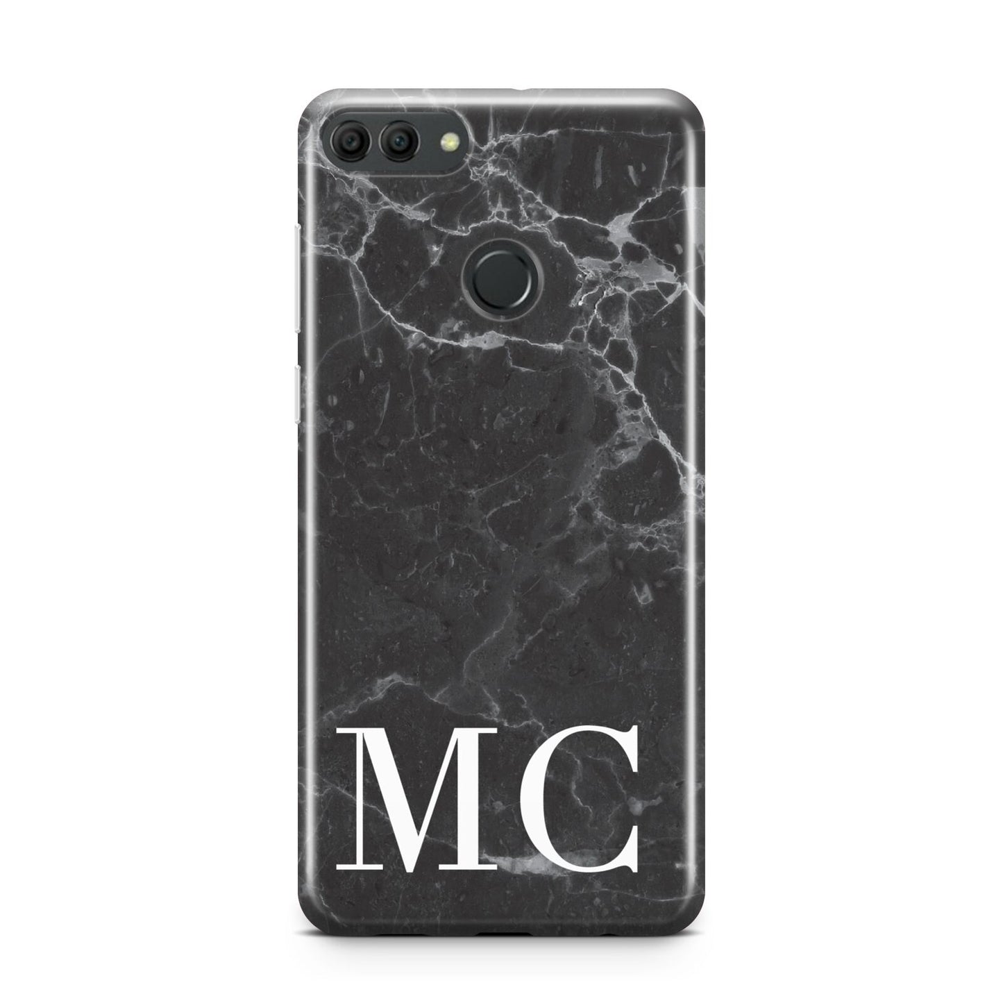 Personalised Monogram Black Marble Huawei Y9 2018